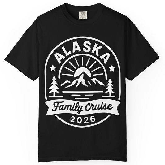 Alaska Family Cruise 2026 Mountain Nature Adventure Shirt — Comfort T-Shirt – Alaska Cruise Shirts