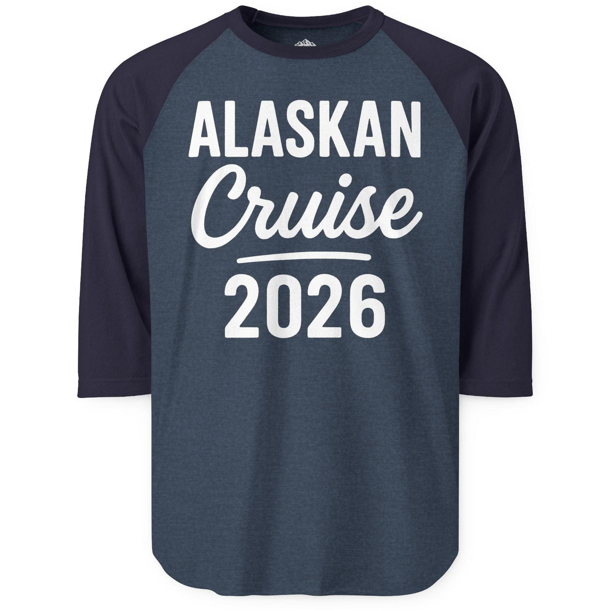 Alaskan Cruise 2026 Bold Script Vacation Group Travel Shirt — 3/4 Sleeve T-Shirt – Alaska Cruise Shirts