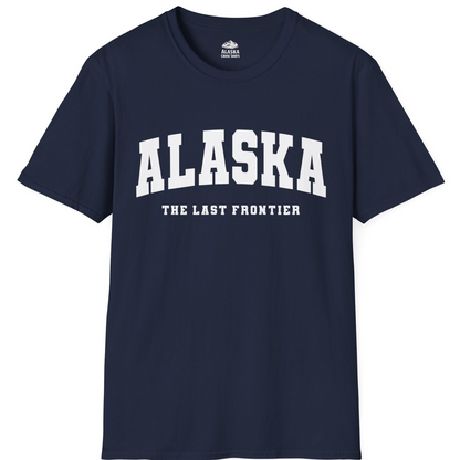 Alaska The Last Frontier Bold Collegiate Vintage State Pride Shirt — T-Shirt T-Shirt – Alaska Cruise Shirts