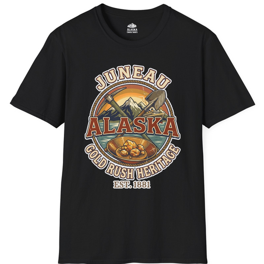 Juneau Alaska Gold Rush Heritage Vintage Travel T-Shirt — T-Shirt T-Shirt – Alaska Cruise Shirts