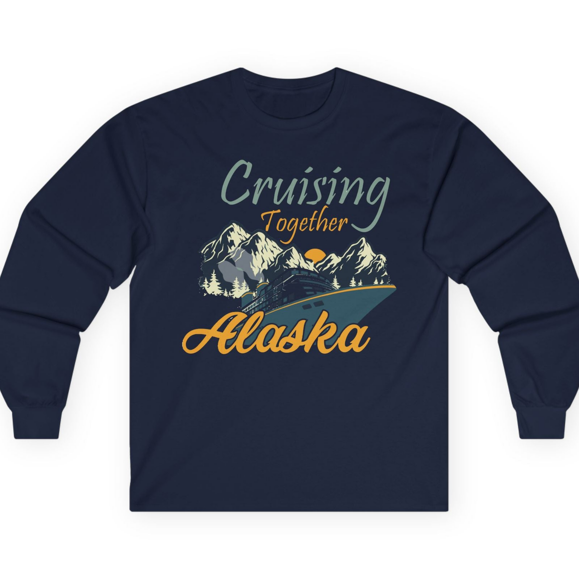 Cruising Together Alaska Mountains Family Alaska Cruise Adventure Shirt — Long Sleeve T-Shirt – Alaska Cruise Shirts