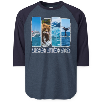 Alaska Cruise 2026 Wildlife Nature Adventure Vacation Shirt — 3/4 Sleeve T-Shirt – Alaska Cruise Shirts