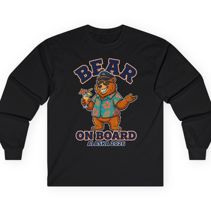 Bear On Board Alaska 2026 Funny Tropical Cruise T-Shirt — Long Sleeve T-Shirt – Alaska Cruise Shirts