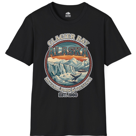 Glacier Bay Alaska National Park Vintage Nature Scene Shirt — T-Shirt T-Shirt – Alaska Cruise Shirts