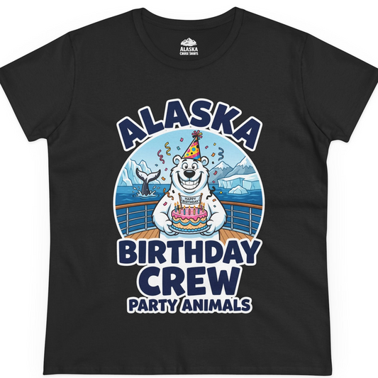 Alaska Birthday Crew Party Animals Polar Bear Cruise Shirt — Ladies Tee T-Shirt – Alaska Cruise Shirts