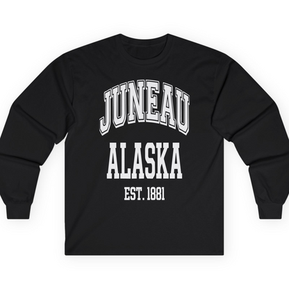 Juneau Alaska Est 1881 Classic Collegiate Souvenir Shirt — Long Sleeve T-Shirt – Alaska Cruise Shirts