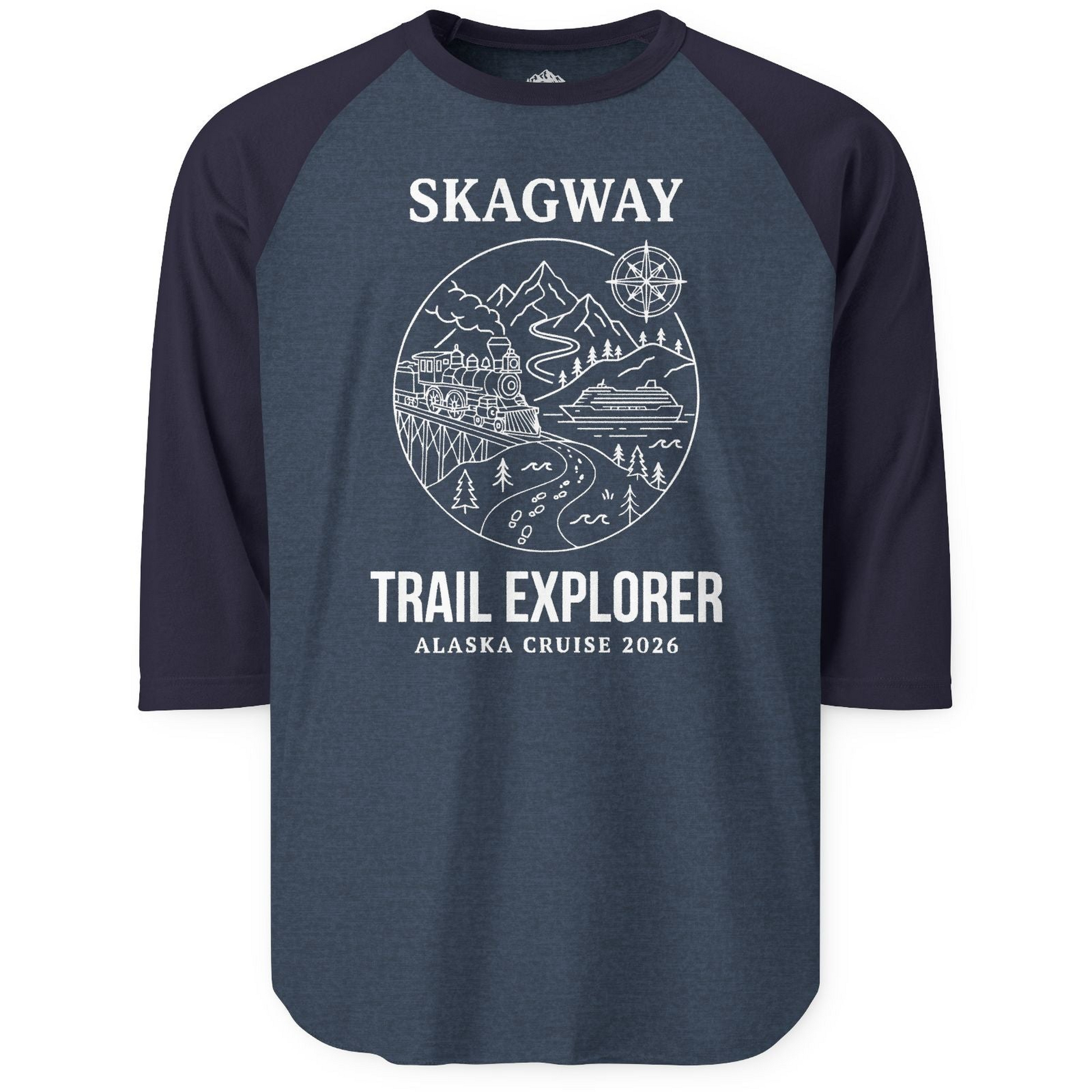 Skagway Trail Explorer Alaska Cruise Scenic Adventure Shirt — 3/4 Sleeve T-Shirt – Alaska Cruise Shirts