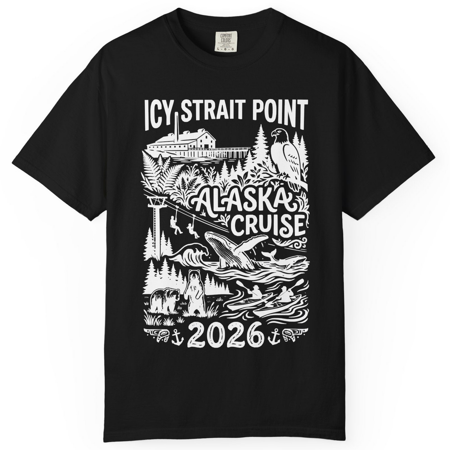 Icy Strait Point Alaska Cruise 2026 Wildlife Adventure Shirt — Comfort T-Shirt – Alaska Cruise Shirts