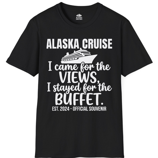 Alaska Cruise Views and Buffet Funny Official Souvenir Shirt — T-Shirt T-Shirt – Alaska Cruise Shirts