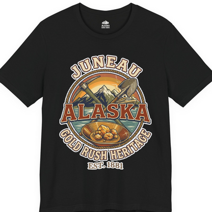 Juneau Alaska Gold Rush Heritage Vintage Travel T-Shirt — Premium Tee T-Shirt – Alaska Cruise Shirts