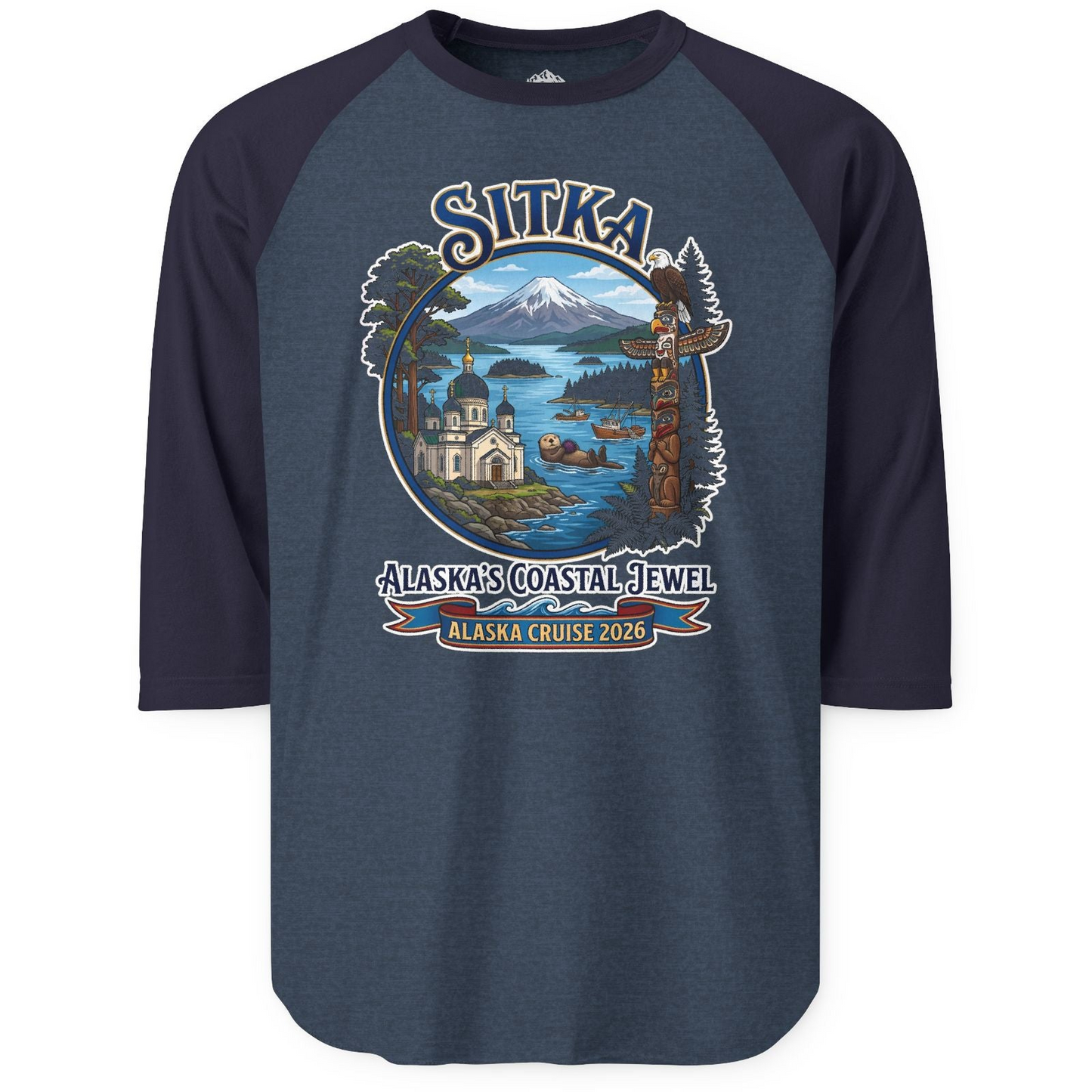 Sitka Alaska Cruise 2026 Alaska's Coastal Jewel Travel Souvenir Shirt — 3/4 Sleeve T-Shirt – Alaska Cruise Shirts