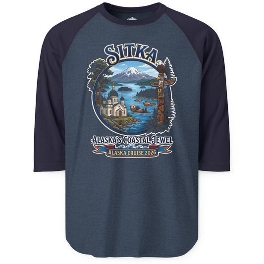 Sitka Alaska Cruise 2026 Alaska's Coastal Jewel Travel Souvenir Shirt — 3/4 Sleeve T-Shirt – Alaska Cruise Shirts