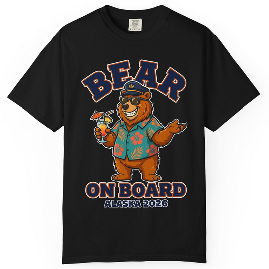Bear On Board Alaska 2026 Funny Tropical Cruise T-Shirt — Comfort T-Shirt – Alaska Cruise Shirts