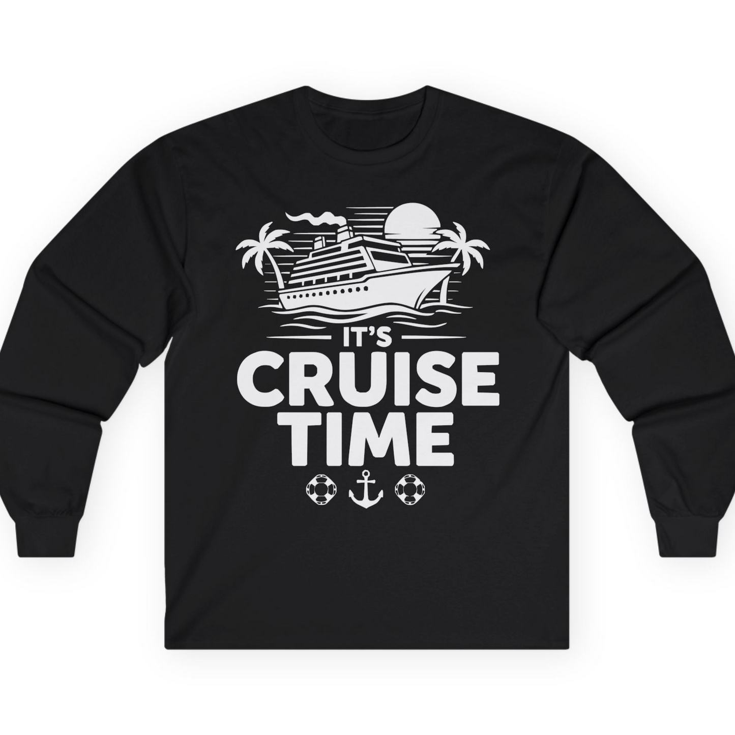 It’s Cruise Time Bold Nautical Vacation Shirt for Cruise Enthusiasts — Long Sleeve T-Shirt – Alaska Cruise Shirts