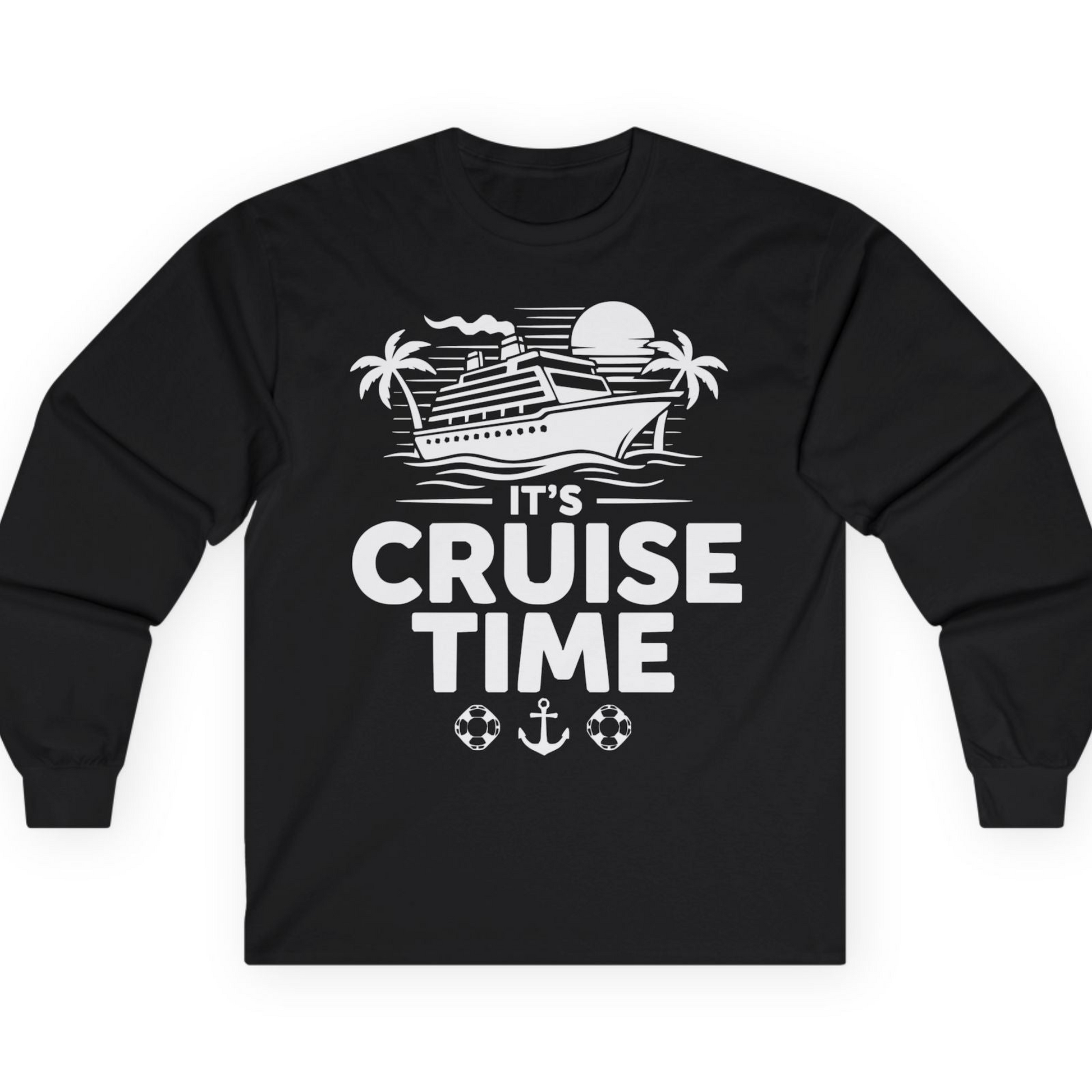 It’s Cruise Time Bold Nautical Vacation Shirt for Cruise Enthusiasts — Long Sleeve T-Shirt – Alaska Cruise Shirts