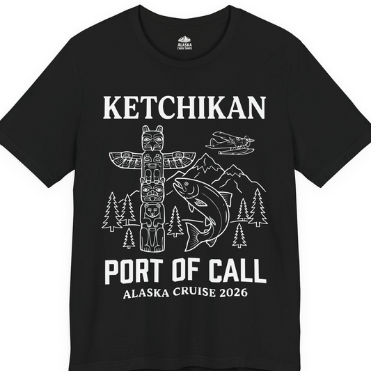 Ketchikan Alaska Cruise Port of Call Totem Wildlife Adventure Shirt — Premium Tee T-Shirt – Alaska Cruise Shirts