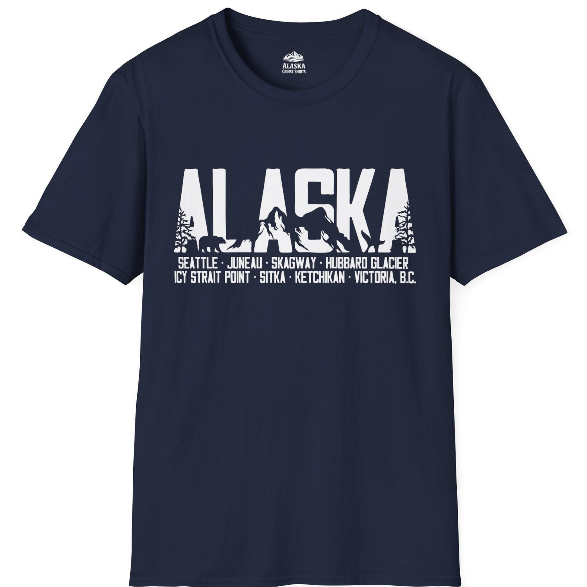 Alaska Cruise Silhouette Wildlife Destinations Shirt Seattle Juneau — T-Shirt T-Shirt – Alaska Cruise Shirts