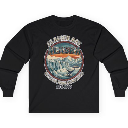 Glacier Bay Alaska National Park Vintage Nature Scene Shirt — Long Sleeve T-Shirt – Alaska Cruise Shirts