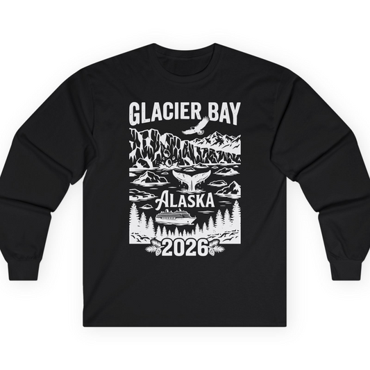 Glacier Bay Alaska 2026 Cruise Adventure Nature Scene Shirt — Long Sleeve T-Shirt – Alaska Cruise Shirts