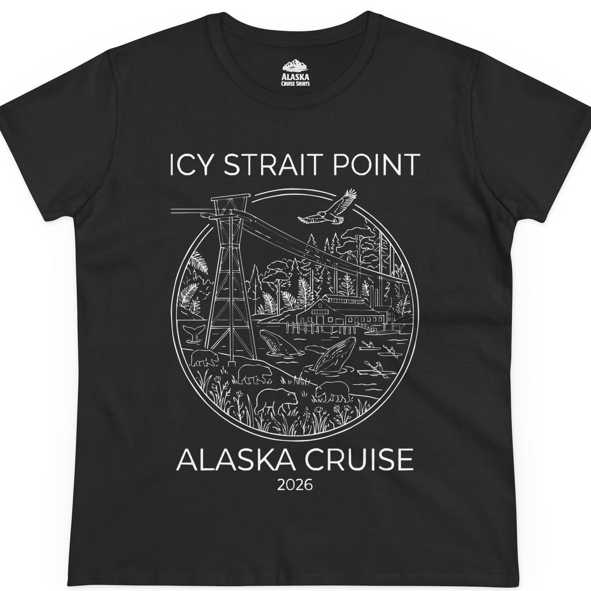 Icy Strait Point Alaska Cruise 2026 Nature Adventure T-Shirt — Ladies Tee T-Shirt – Alaska Cruise Shirts