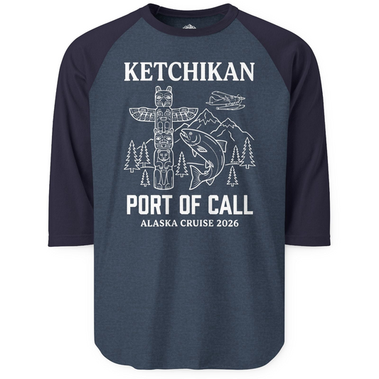 Ketchikan Alaska Cruise Port of Call Totem Wildlife Adventure Shirt — 3/4 Sleeve T-Shirt – Alaska Cruise Shirts