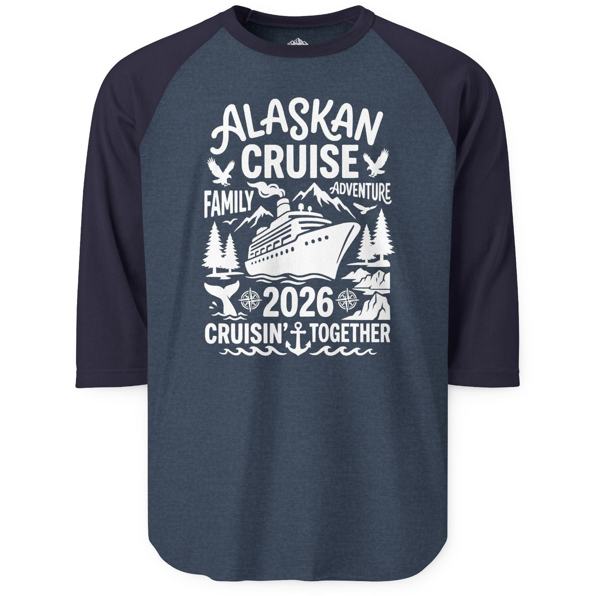 Alaska Cruise Family Adventure 2026 Cruisin Together Shirt — 3/4 Sleeve T-Shirt – Alaska Cruise Shirts
