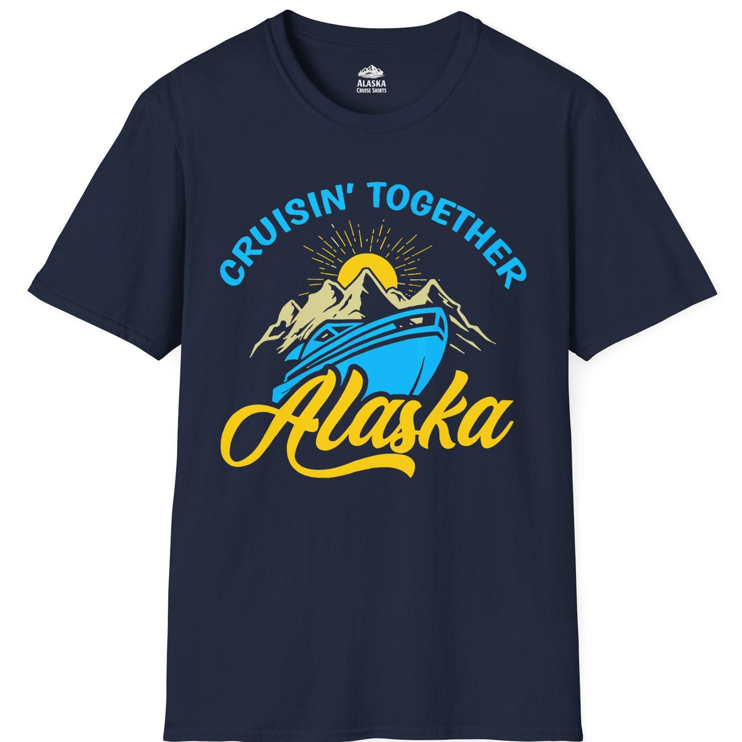 Alaska Cruise Adventure Mountains Sunrise Retro Shirt for Travelers — T-Shirt T-Shirt – Alaska Cruise Shirts