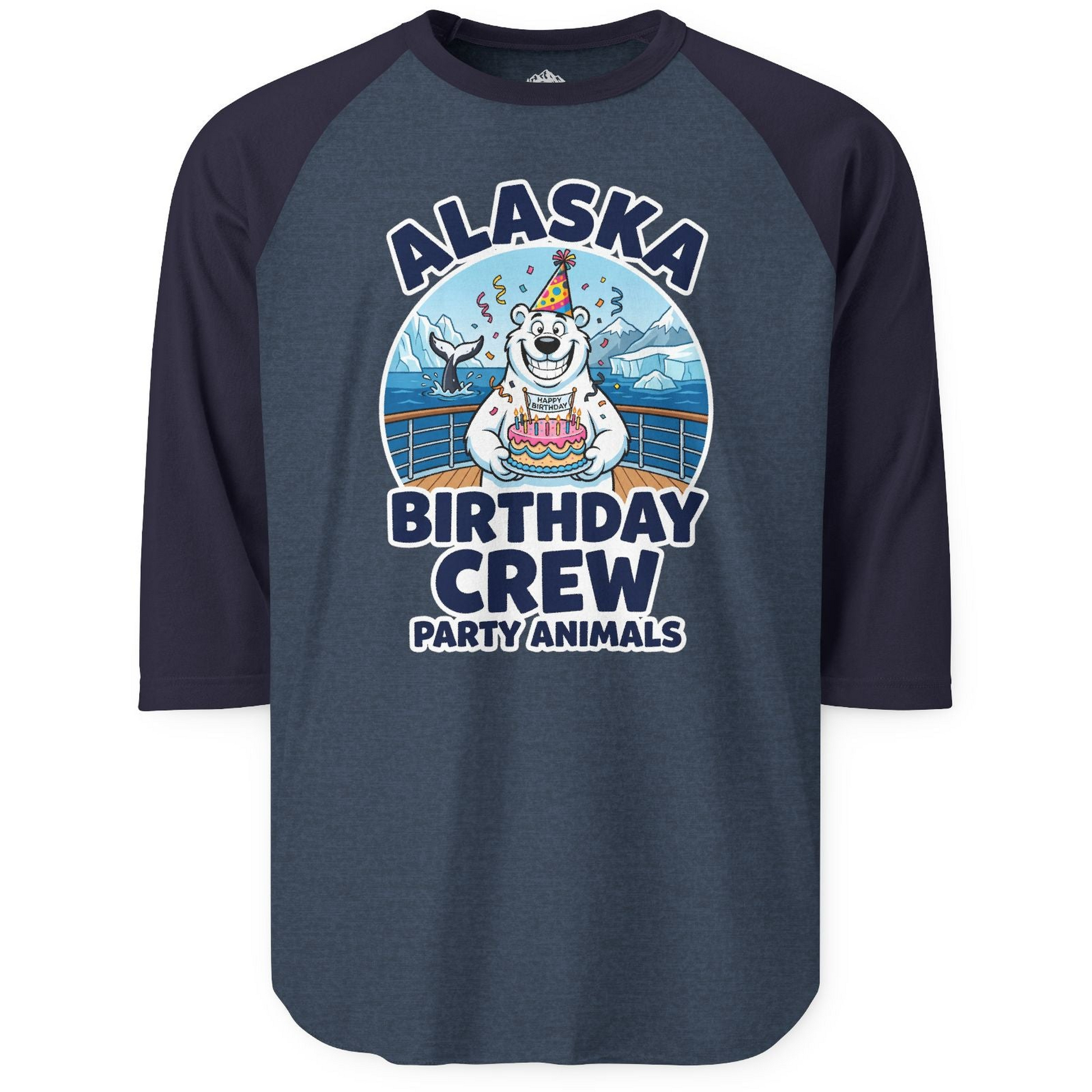 Alaska Birthday Crew Party Animals Polar Bear Cruise Shirt — 3/4 Sleeve T-Shirt – Alaska Cruise Shirts