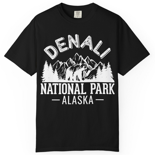 Denali National Park Bear Mountains Vintage Alaska Nature Shirt — Comfort T-Shirt – Alaska Cruise Shirts