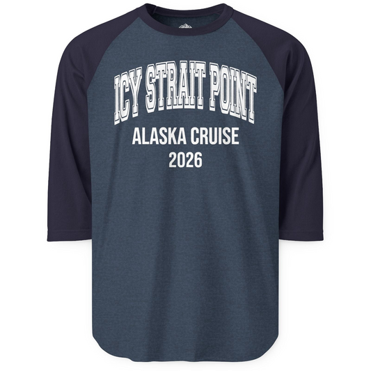 Icy Strait Point Alaska Cruise 2026 Classic Souvenir Shirt — 3/4 Sleeve T-Shirt – Alaska Cruise Shirts