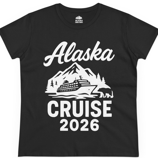 Alaska Cruise 2026 Nature Adventure Souvenir T-Shirt — Ladies Tee T-Shirt – Alaska Cruise Shirts