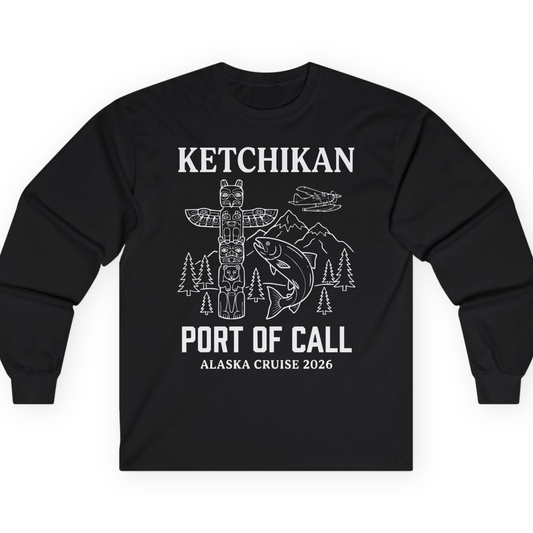 Ketchikan Alaska Cruise Port of Call Totem Wildlife Adventure Shirt — Long Sleeve T-Shirt – Alaska Cruise Shirts