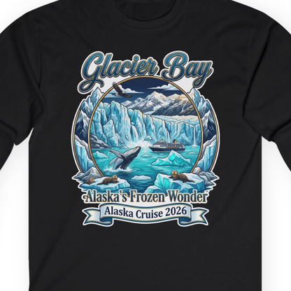 Glacier Bay Alaska Cruise 2026 Wildlife Adventure Souvenir Shirt — Long Sleeve T-Shirt – Alaska Cruise Shirts Close Up