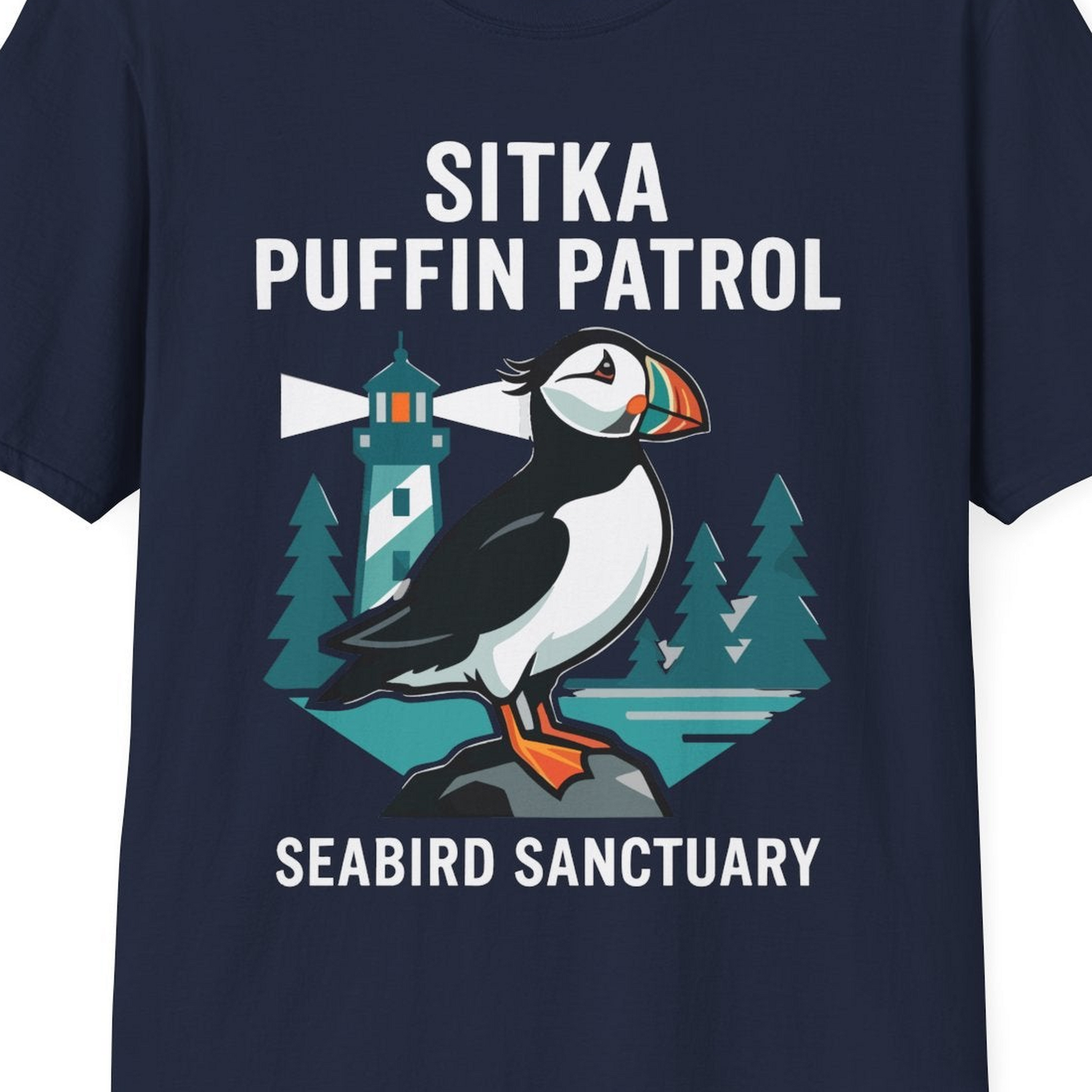 Sitka Puffin Bird Sanctuary Shirt T-Shirt – Alaska Cruise Shirts Close Up