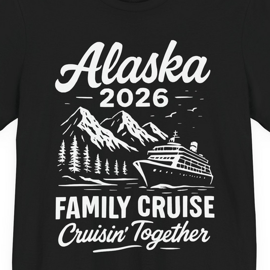 Alaska Family Cruise 2026 Cruisin Together Matching Shirt — Premium Tee T-Shirt – Alaska Cruise Shirts Close Up