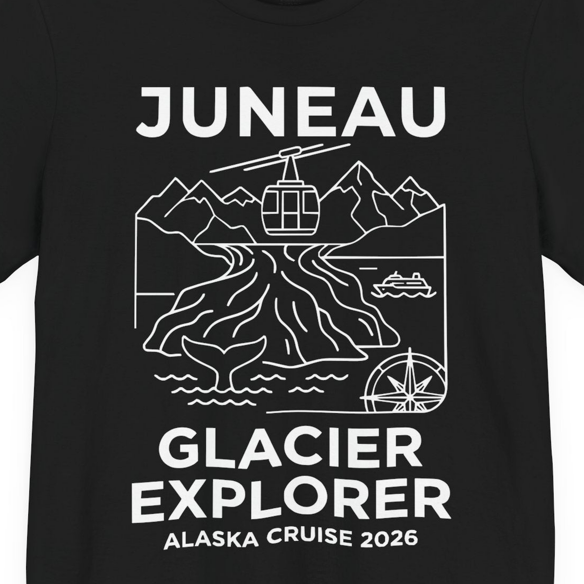 Juneau Glacier Explorer Alaska Cruise 2026 Adventure Shirt — Premium Tee T-Shirt – Alaska Cruise Shirts Close Up