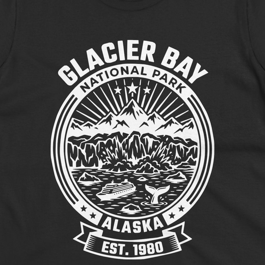 Glacier Bay Alaska National Park Adventure Shirt for Travelers — Ladies Tee T-Shirt – Alaska Cruise Shirts Close Up