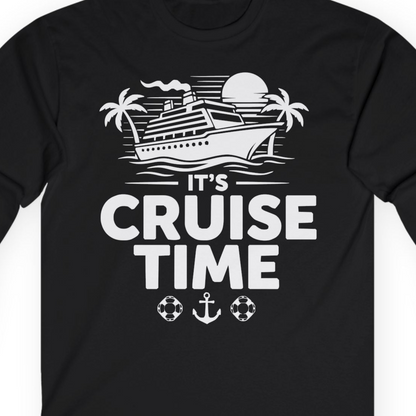 It’s Cruise Time Bold Nautical Vacation Shirt for Cruise Enthusiasts — Long Sleeve T-Shirt – Alaska Cruise Shirts Close Up