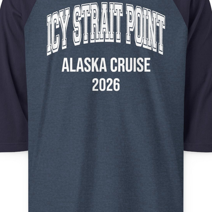 Icy Strait Point Alaska Cruise 2026 Classic Souvenir Shirt — 3/4 Sleeve T-Shirt – Alaska Cruise Shirts Close Up