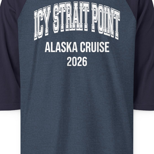 Icy Strait Point Alaska Cruise 2026 Classic Souvenir Shirt — 3/4 Sleeve T-Shirt – Alaska Cruise Shirts Close Up
