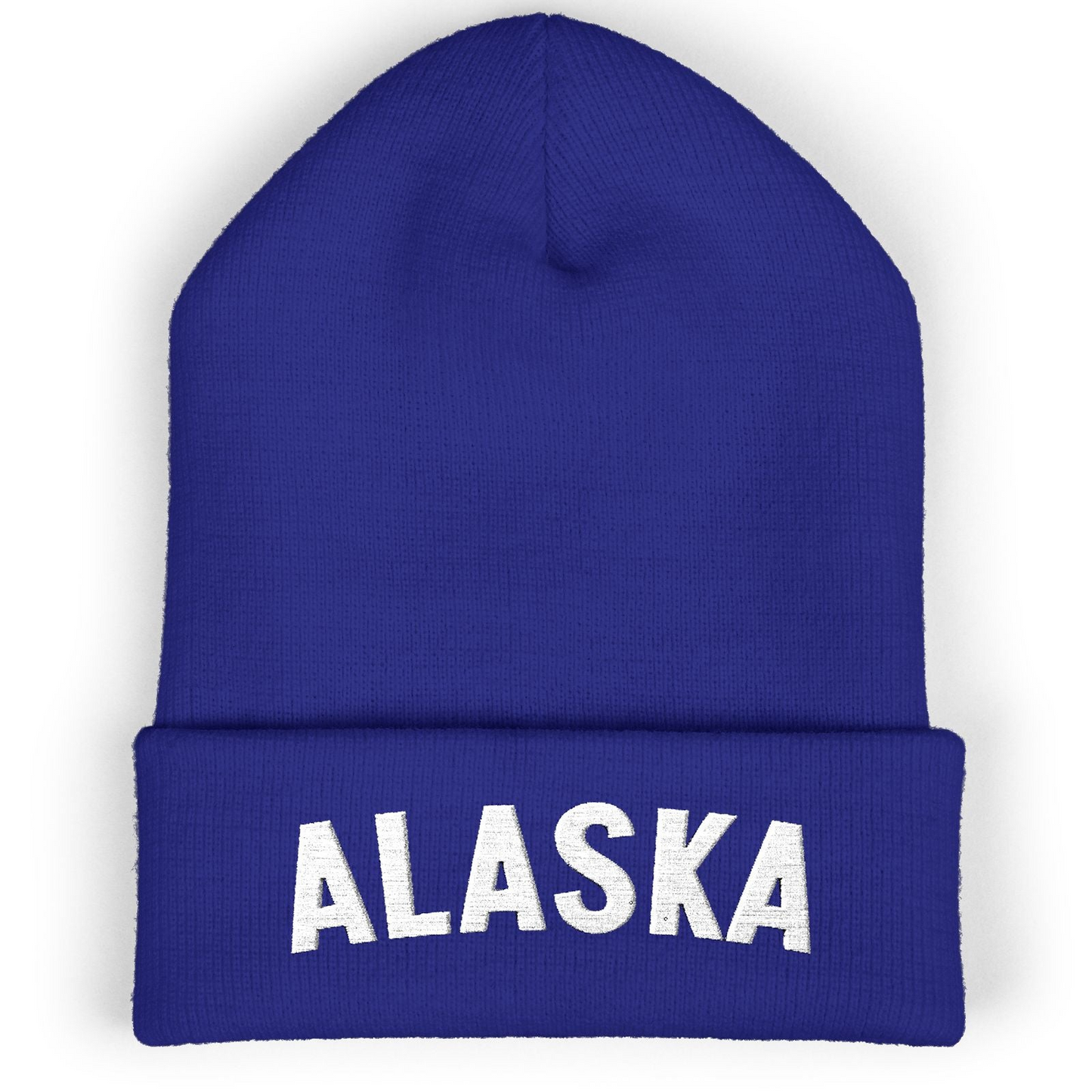 Alaska Embroidered Cuffed Beanie T-Shirt – Royal – Alaska Cruise Shirts