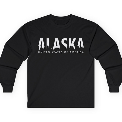 Alaska United States Typography Shirt T-Shirt – Black – Alaska Cruise Shirts