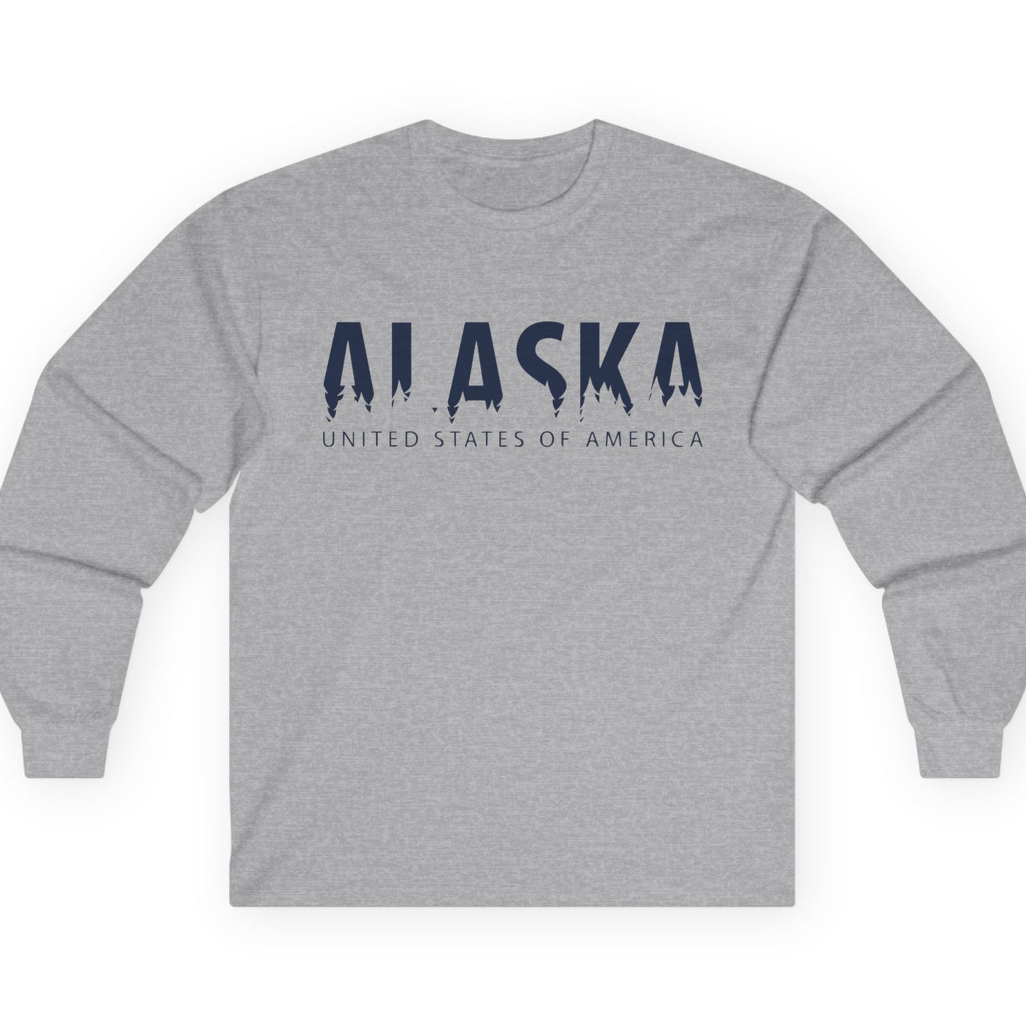 Alaska United States Typography Shirt T-Shirt – Sport Grey – Alaska Cruise Shirts