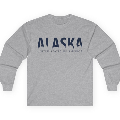 Alaska United States Typography Shirt T-Shirt – Sport Grey – Alaska Cruise Shirts