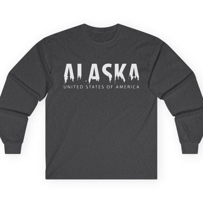 Alaska United States Typography Shirt T-Shirt – Dark Heather – Alaska Cruise Shirts