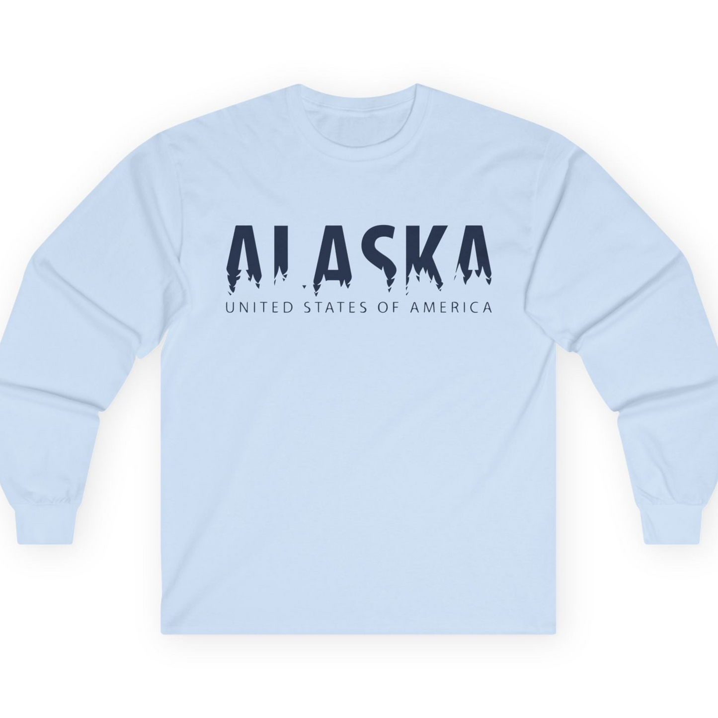 Alaska United States Typography Shirt T-Shirt – Light Blue – Alaska Cruise Shirts