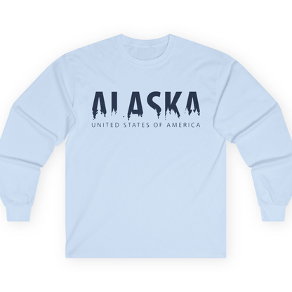 Alaska United States Typography Shirt T-Shirt – Light Blue – Alaska Cruise Shirts