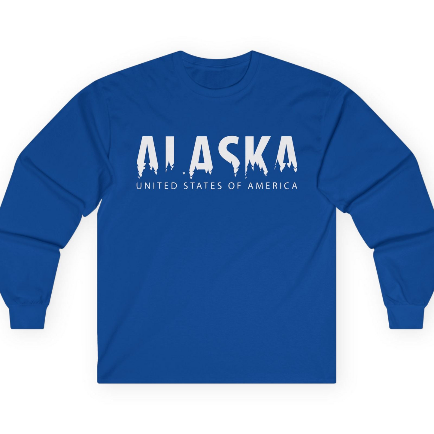 Alaska United States Typography Shirt T-Shirt – Royal – Alaska Cruise Shirts