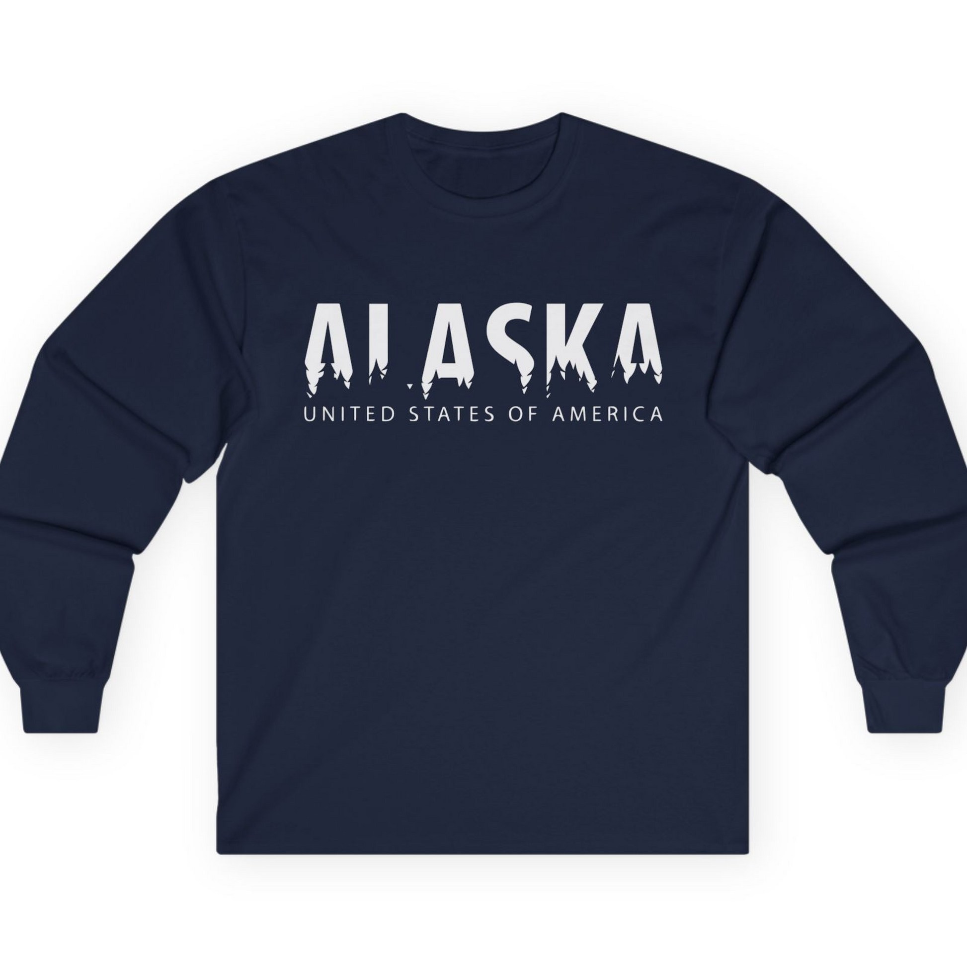 Alaska United States Typography Shirt T-Shirt – Navy – Alaska Cruise Shirts