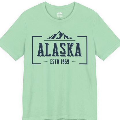Alaska Mountain Vintage Shirt T-Shirt – Mint – Alaska Cruise Shirts